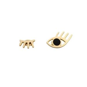 Evil Eye Stud Earrings - 18k Gold Plated NWOT